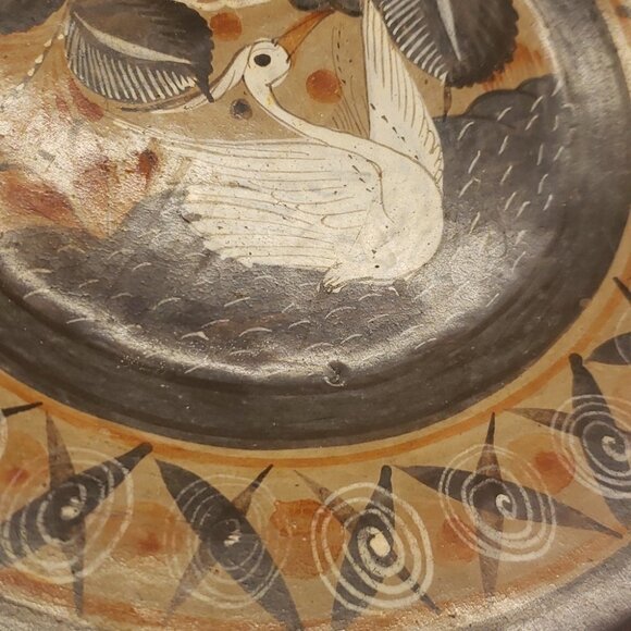 Mexican decorative plate 9.5" diam. Swan  RARE FIND - Picture 6 of 8